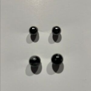 Black Stud Earrings Set